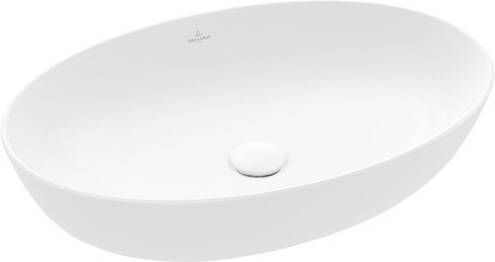 Villeroy & Boch Artis ovale opzetwastafel zonder kraangat en overloop met bevestigingsset CeramicPlus 13 x 61 x 41 cm stone white