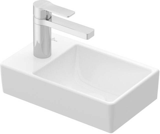 Villeroy & Boch Avento fonteinset 36x22x11cm kraangat links chromen fonteinkraan glans wit 4300s301
