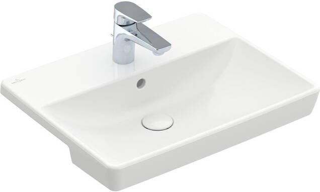 Villeroy & Boch Avento voorbouwwastafel 55x36cm 1 kraangat met overloop wit 4A065501