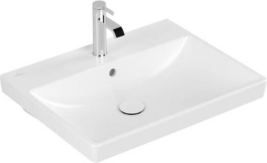 Villeroy & Boch Avento wastafel met kraangat en overloop CeramicPlus 18 x 60 x 47 cm stone white