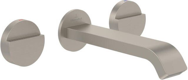 Villeroy & Boch Dawn Driegats wastafelkraan Matt Brushed Nickel (RVS) TVZ10600200064