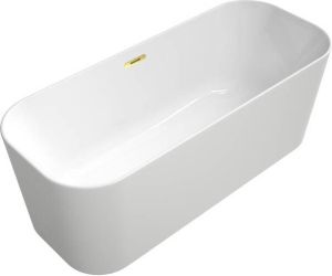 Villeroy & Boch Finion kunststof vrijstaand duobad quaryl ovaal m. watertoevoer 170x70x48cm incl. push-to-open afvoerplug + overloop chroom wit UBQ177FIN7N100V401