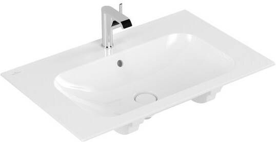 Villeroy & Boch Finion meubelwastafel 1 kraangat 80x50cm ceramic+ met verdekte overloop wit 416484R1
