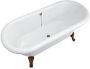 Villeroy & Boch Hommage bad 177x77cm quaryl vrijstaand ovaal met houten poten wit UBQ180HOM700V01 - Thumbnail 1