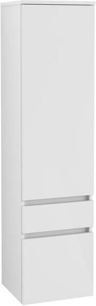 Villeroy & Boch Legato hoge kast met 1 uittreklade 1 schuiflade en 1 rechtsdraaiende deur 155 x 40 x 35 cm glossy white