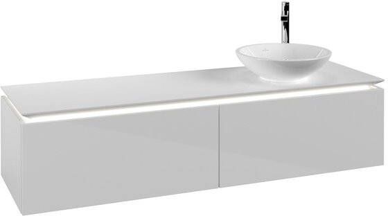 Villeroy & Boch Legato wastafelonderkast 160x38cm 2 lades Glossy white b597l0dh