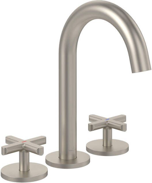 Villeroy & Boch Loop & Friends Driegats wastafelkraan Matt Brushed Nickel (RVS) TVZ10600900064