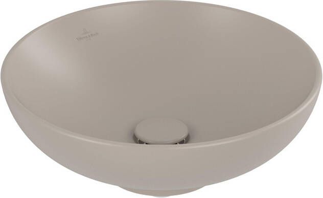 Villeroy & Boch Loop & Friends Opzetwastafel 420 x 420 x 120 mm Almond CeramicPlus zonder overloop ongeslepen