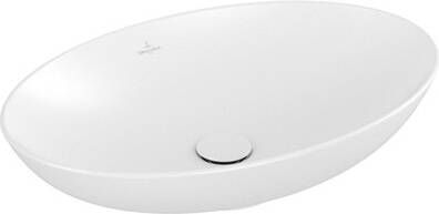 Villeroy & Boch Loop & Friends Opzetwastafel 620 x 420 x 120 mat stone white (wit) CeramicPlus met overloop 4a4800rw