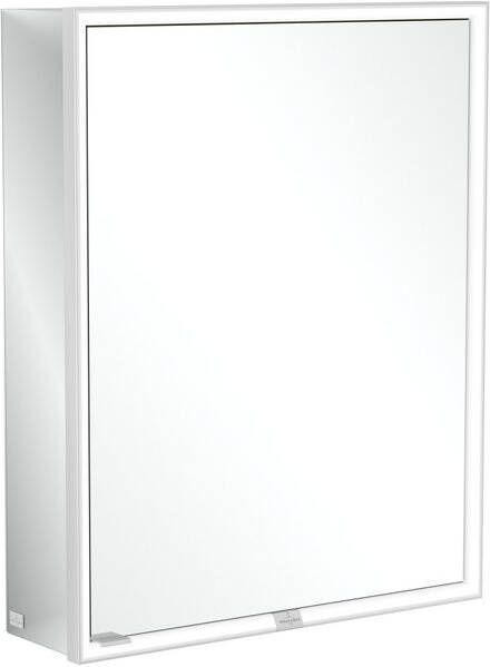 Villeroy & Boch My View Now spiegelkast m. 1 deur m. led verlichting en wastafelverlichting 60x75x16.8cm rechts m. sensorschakelaar A4556R00