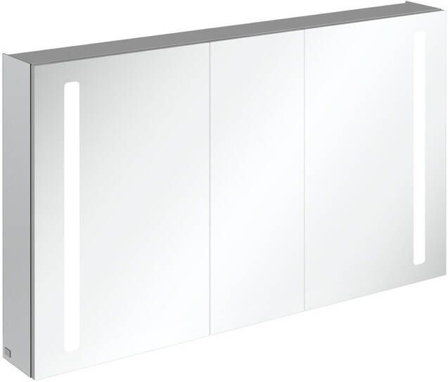 Villeroy & Boch My View spiegelkast met 3 deuren met geïntegreerde LED verlichting verticaal 130x75x17.3cm A4241300