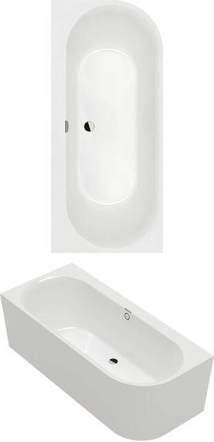 Villeroy & Boch Oberon 2.1 Back-to-wall bad voor hoekinbouw links 1800 x 800 mm glans wit Alpin (wit) UBQ180OBN9CL00VD01