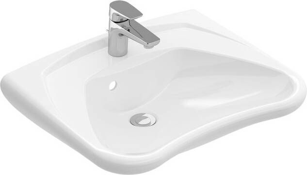 Villeroy & Boch Omnia Vita wastafel met kraangat en overloop 60x49cm ceramic+ wit 711963R1