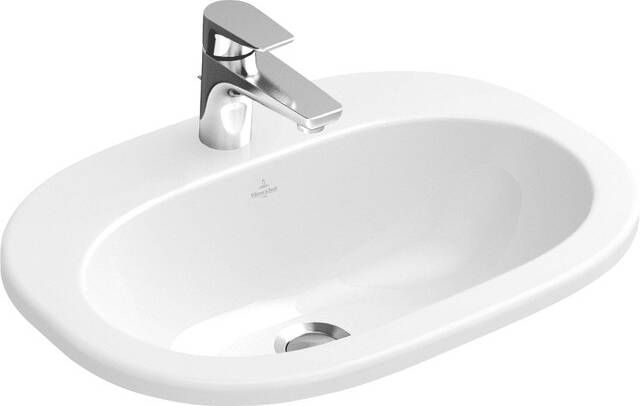 Villeroy & Boch O.novo inbouwwastafel ovaal 40 5x56 cm met 1 kraangat met overloop wit alpin