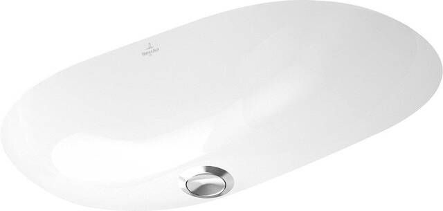 Villeroy & Boch O.novo onderbouwwastafel ovaal 60x35 cm zonder kraangat met overloop wit alpin