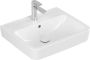 VILLEROY&BOCH Villeroy&amp Boch O.novo wastafel 550 bak midden voor 3 gats armatuur middelste kraangat doorgestoken met overloop wit alpin - Thumbnail 1