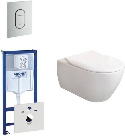 Villeroy & Boch Subway 2.0 ViFresh toiletset met slimseat softclose en quick release en bedieningsplaat verticaal mat chroom 0729205 0729241 ga91964 sw60341