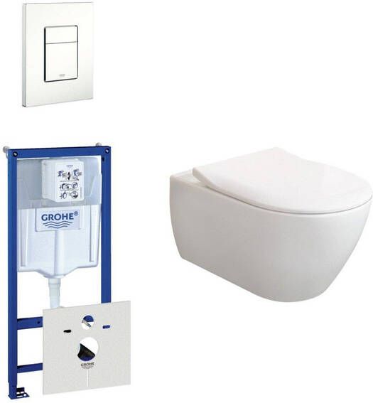 Villeroy & Boch Subway 2.0 ViFresh toiletset met slimseat softclose en quick release en bedieningsplaat horizontaal verticaal wit 0720003 0729205 ga91964 sw60341
