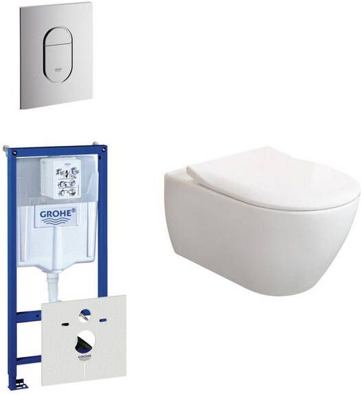 Villeroy & Boch Subway 2.0 ViFresh toiletset met slimseat softclose en quick release en bedieningsplaat verticaal chroom 0729205 0729240 ga91964 sw60341