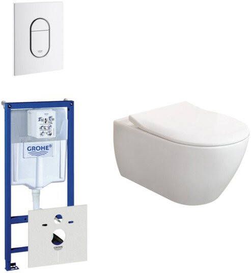 Villeroy & Boch Subway 2.0 ViFresh toiletset met slimseat softclose en quick release en bedieningsplaat verticaal mat chroom 0729205 0729241 ga91964 sw60341