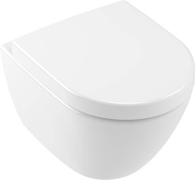 Villeroy & Boch subway 2.0 wandclosetset diepspoel compact randloos directflush 35.5x48cm met closetzitting wit 1024232 1025456