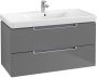 Villeroy & Boch Subway 2.0 wastafelonderkast 98.7x52x44.9cm Grijs hoogglans A69700FP - Thumbnail 1