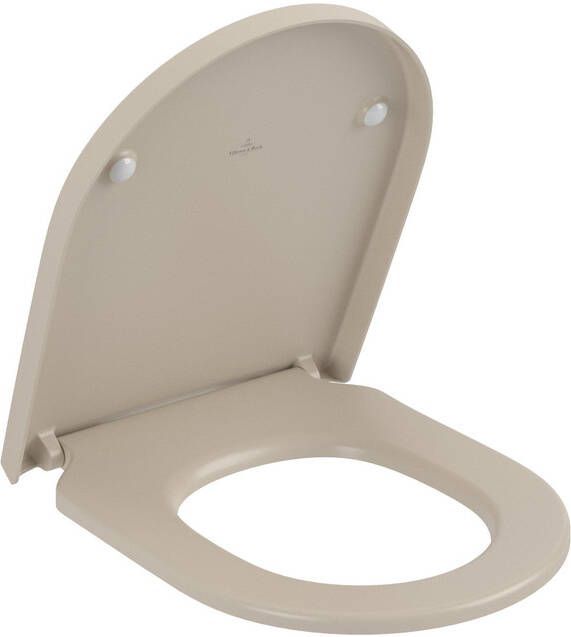 Villeroy & Boch Subway 3.0 Closetzitting Softclose en Quickrelease 43.8x37.4x4.2 cm Mat Almond
