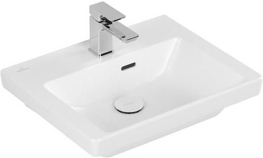 Villeroy & Boch Subway 3.0 fontein 50x40x14.5cm met 1 kraangat en overloopgat Stone Wit Ceramic+ 437050RW