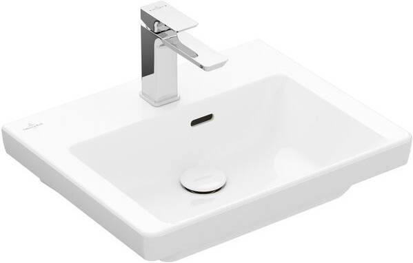 Villeroy & Boch Subway 3.0 fontein 50x40x14.5cm met 1 kraangat en overloopgat Wit 43705001