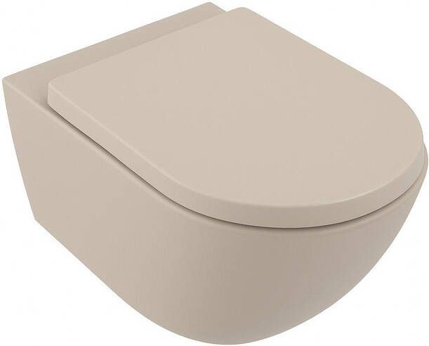 Villeroy & Boch Subway 3.0 Wandcloset Pack 56cm zonder spoelrand diepspoel twistflush softclose en quickrelease zitting ceramic+ almond (beige) SW917947 SW762366