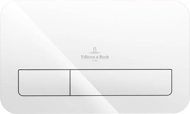 Villeroy & Boch Viconnect 2 knops bedieningsplaat glas glossy wit 922400RE