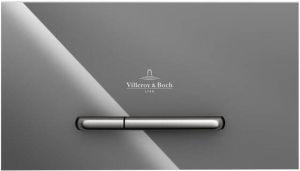 Villeroy & Boch Viconnect bedieningsplaat M300 DF frontbediend 25.3x14.5cm glas grijs RVS 922160RA