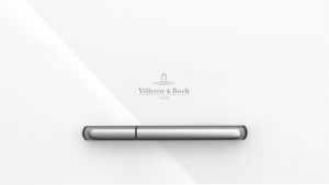 Villeroy & Boch Viconnect bedieningsplaat M300 DF frontbediend 25.3x14.5cm glas wit RVS 922160RE