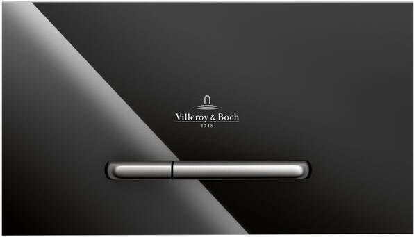 Villeroy & Boch Viconnect bedieningsplaat M300 DF frontbediend 25.3x14.5cm glas zwart RVS 922160RB