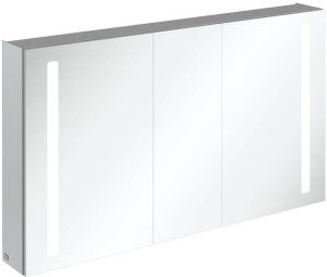 Villeroy & Boch Villeroy en Boch My View spiegelkast met 3 deuren met geïntegreerde LED verlichting verticaal 130x75x17.3cm a4241300