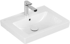 Villeroy & Boch Villeroy en Boch Subway 2.0 meubelwastafel 55x47cm 1 kraangat met overloop ceramic+ wit 7113F5R1