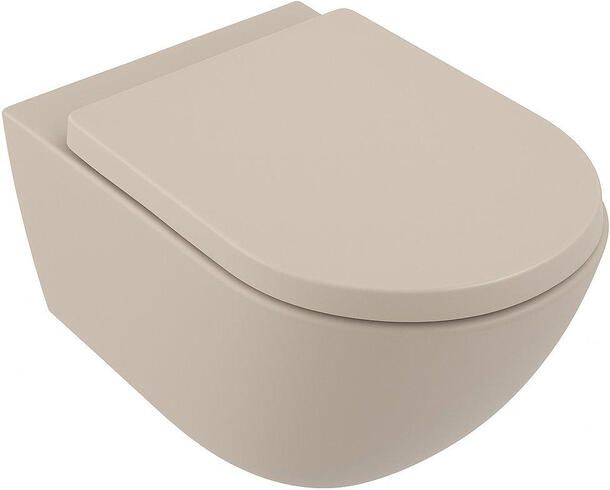 Villeroy & Boch Subway 3.0 Wandcloset Pack 56cm zonder spoelrand diepspoel twistflush softclose en quickrelease zitting ceramic+ almond (beige) SW917947 SW762366
