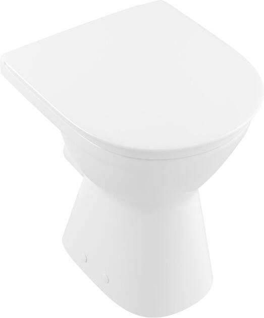 VILLEROY&BOCH ViCare staand vlakspoelcloset 355x480mm zonder spoelrand voorheen ViCare ovaal afvoer horizontaal Wit Alpin