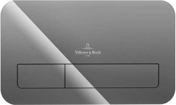 Villeroy & Boch Villeroy en boch Viconnect 2 knops bedieningsplaat glas glossy grey 922400RA