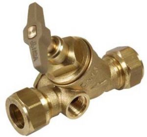 Vsh Stopkraan met aftapgelegenheid 2 x klem 12mm 0498234