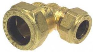 VSH Knelfitting messing knie koppeling 90gr verlopend 12 x 10mm(knel x knel )