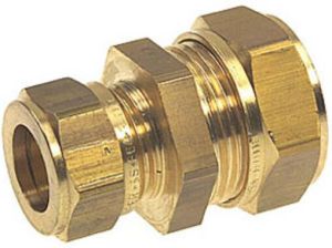 VSH Super S1201 knelfitting rechte verloopkoppeling 28x22 mm 2x knel messing