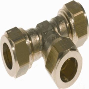 Vsh Super Knel T-stuk vernikkeld 22x22x22mm gastec kiwa 0872740