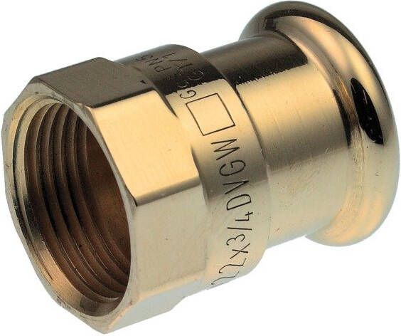 VSH XPress CU GAS rechte koppeling schroefbus 35mm x 1 4"koper gas(pers x binnendraad )