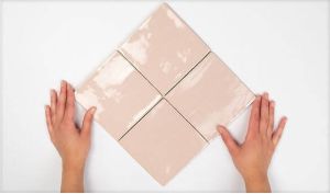 Vtwonen Villa Wandtegel 13x13cm 9mm witte scherf Glans Pink 1005096