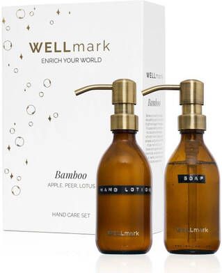 Wellmark Handverzorgingsset giftset handcreme 250ml handlotion 250ml bamboo amber tekst: soap 8720938454929