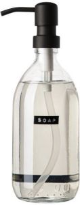 Wellmark Handzeep helder glas zwarte pomp 500ml tekst SOAP 8719325913187