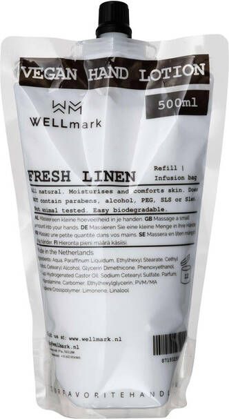 Wellmark Navulverpakking Hand Creme Frisse linnen 500ml 8719325913750