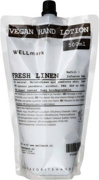 Wellmark Navulverpakking Hand Creme Frisse linnen 500ml 8719325913750