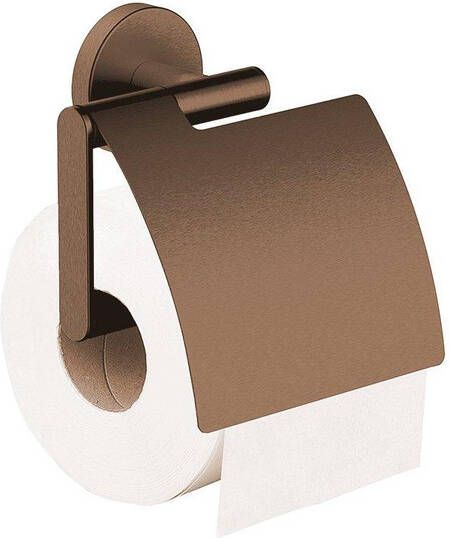 Wiesbaden Alonzo toiletrolhouder met klep geborsteld brons koper 28.8035